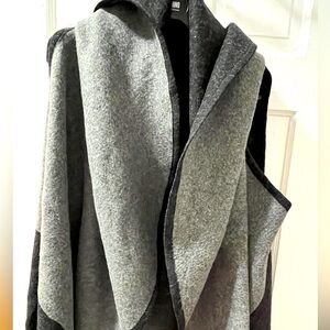 Shawl Vest Black and Grey